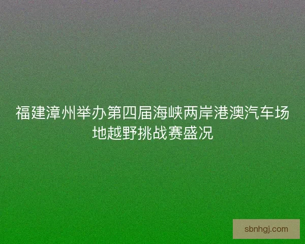 福建漳州举办第四届海峡两岸港澳汽车场地越野挑战赛盛况